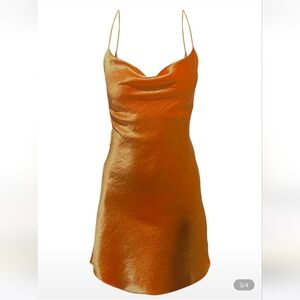 SHEIN Orange Satin Mini Dress